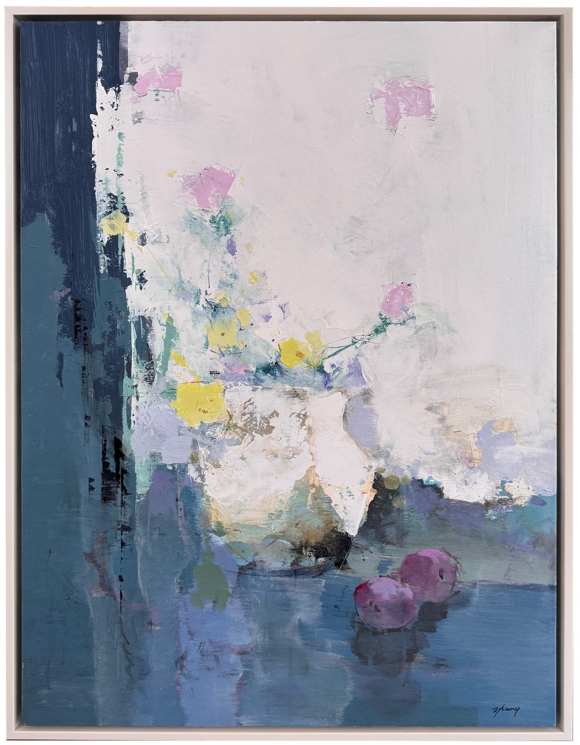 Original Art, 24x36, White Frame, Still Life with Vase