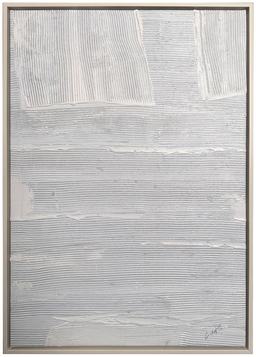 Original White / White Abstract Art 24&quot;x36&quot;, Costa