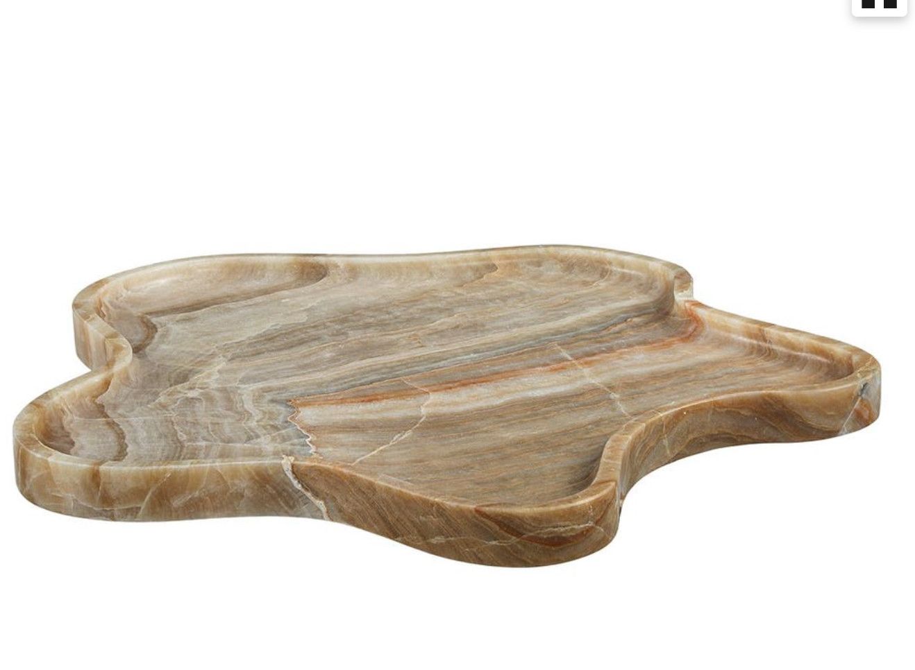 Tray Onyx Large Organic Carved Hand Finished 21 W