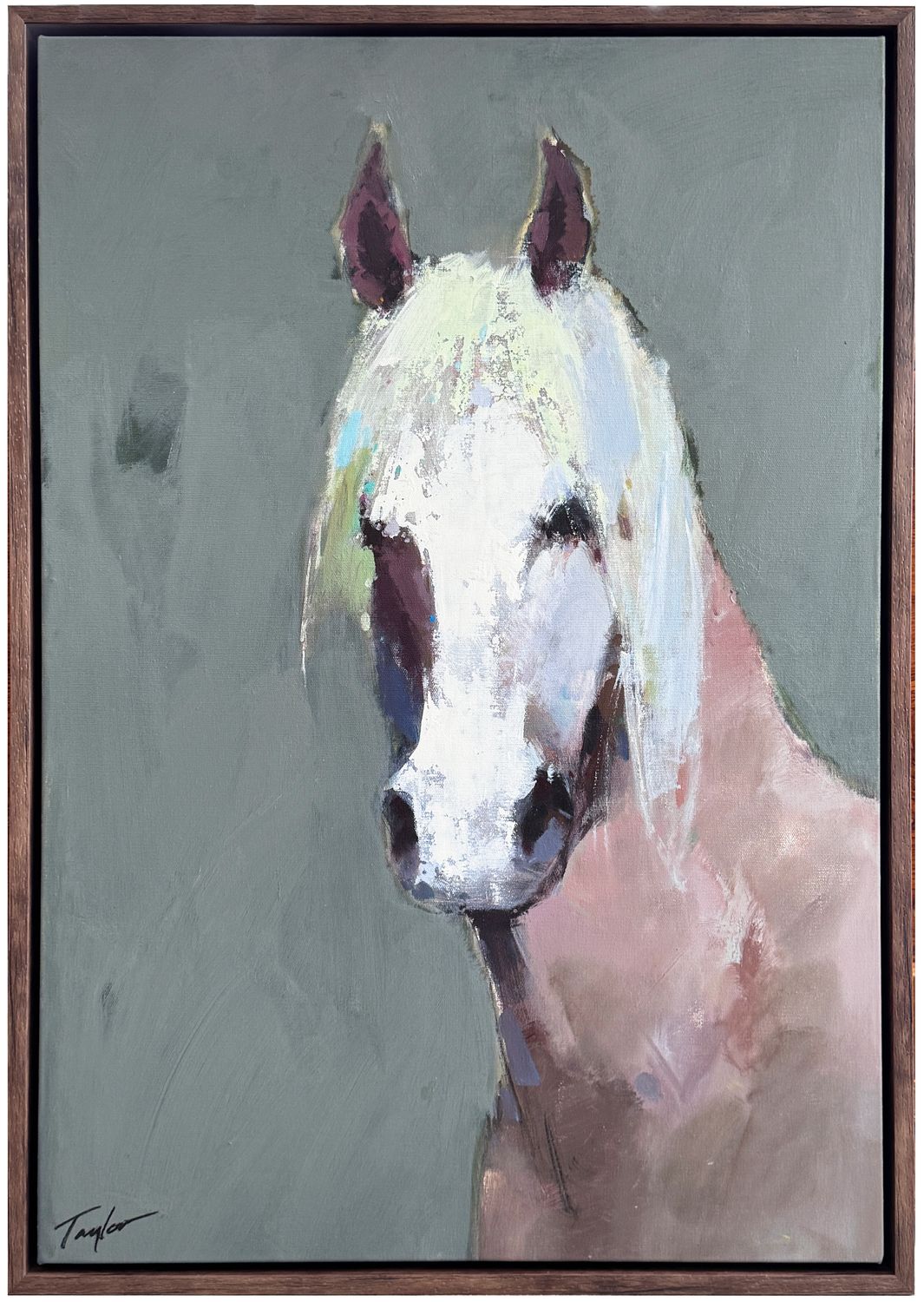 Original Art, 24x36, Brown Frame, Horse