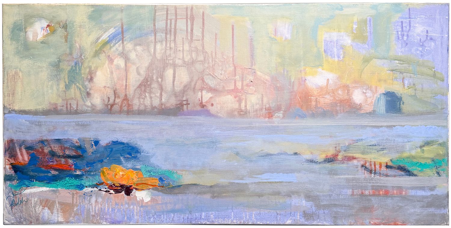 *Original Art- 40 x 20, Sholeh Janati - Modern Landscape, Acrylic on Canvas