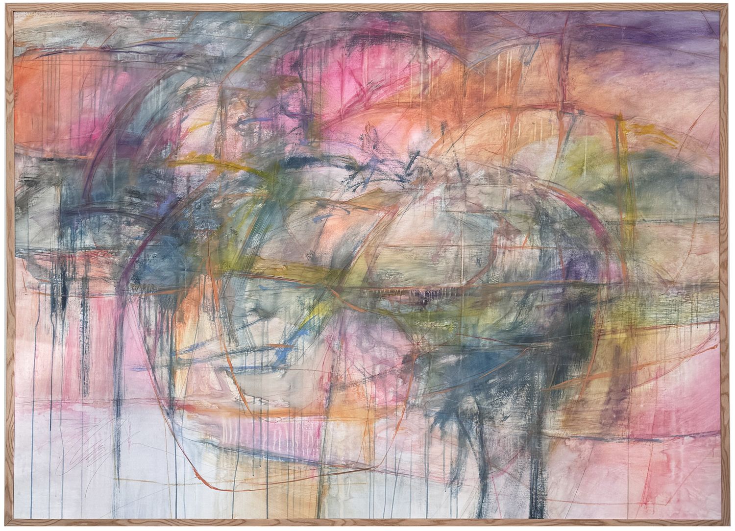 Original Art, &quot;Promises Kept&quot;, 88&quot; x 60&quot;,  Kelly O&#39; Neal Mixed Media, Natural French Oak Frame