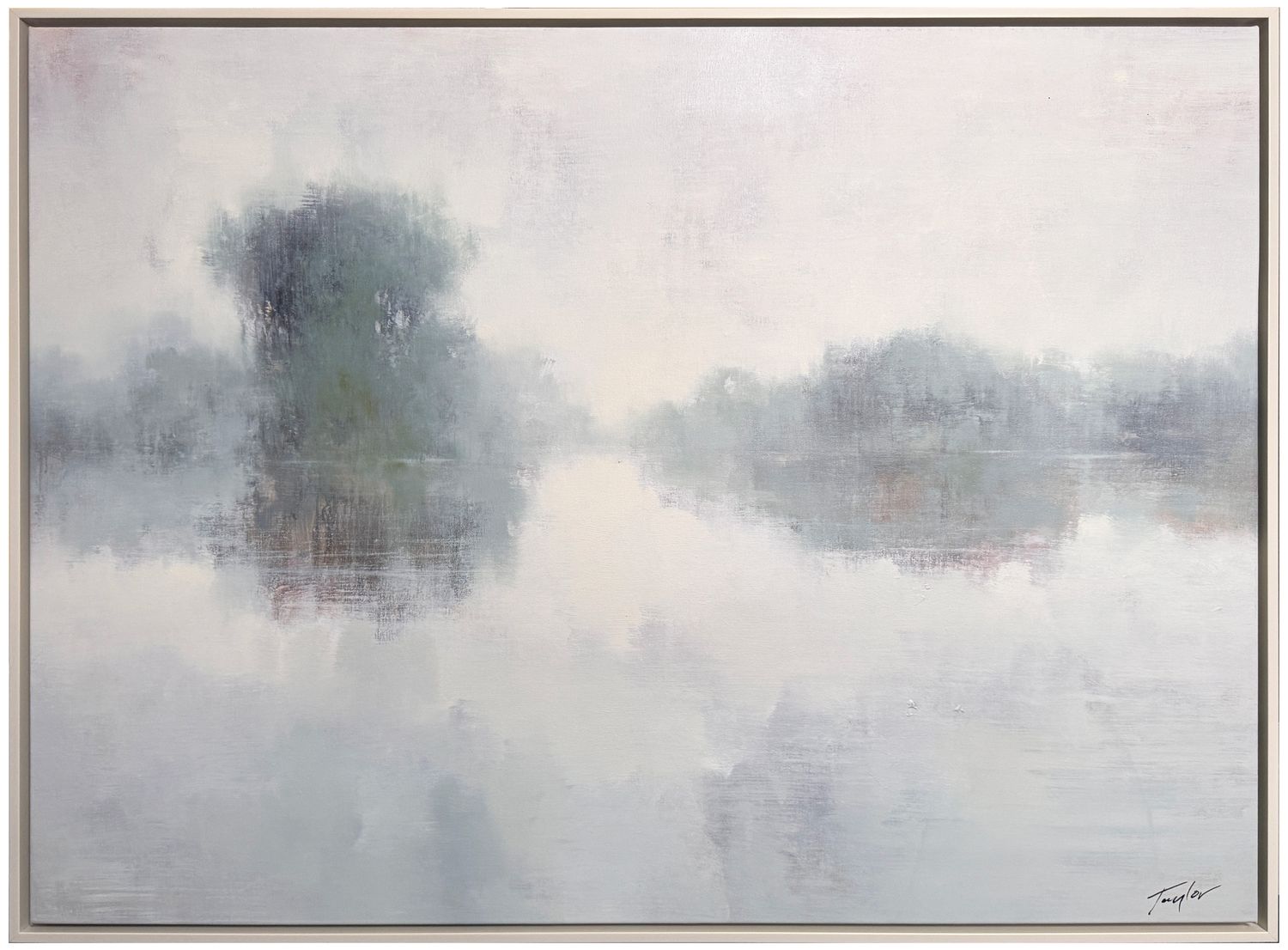 Original Art, 36x48, White Frame, Lake Reflections