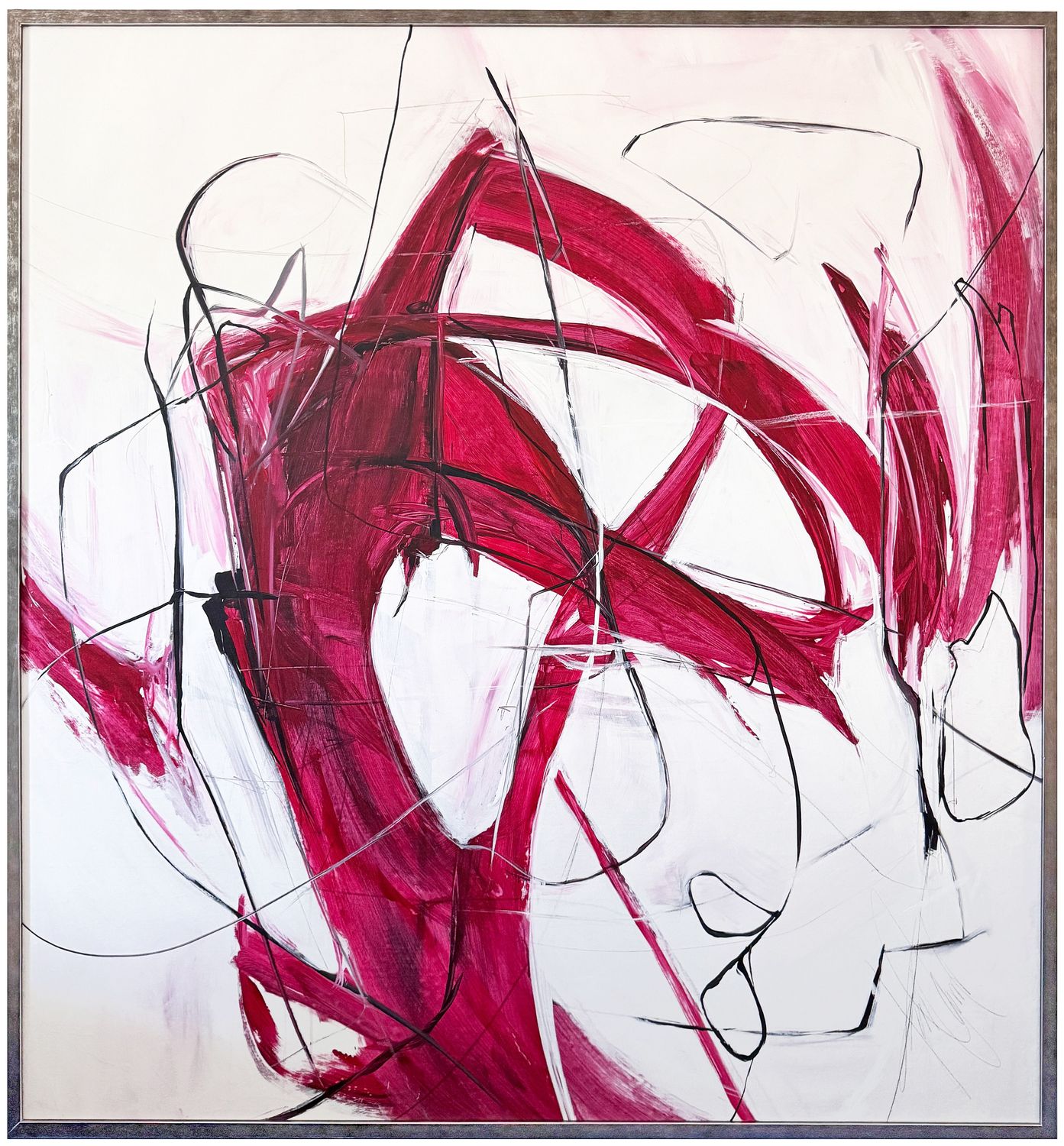 Original Art by Kelly O&#39;Neal, &quot;Missed or Connected&quot;,  72&quot; H x 54&quot; W, Framed