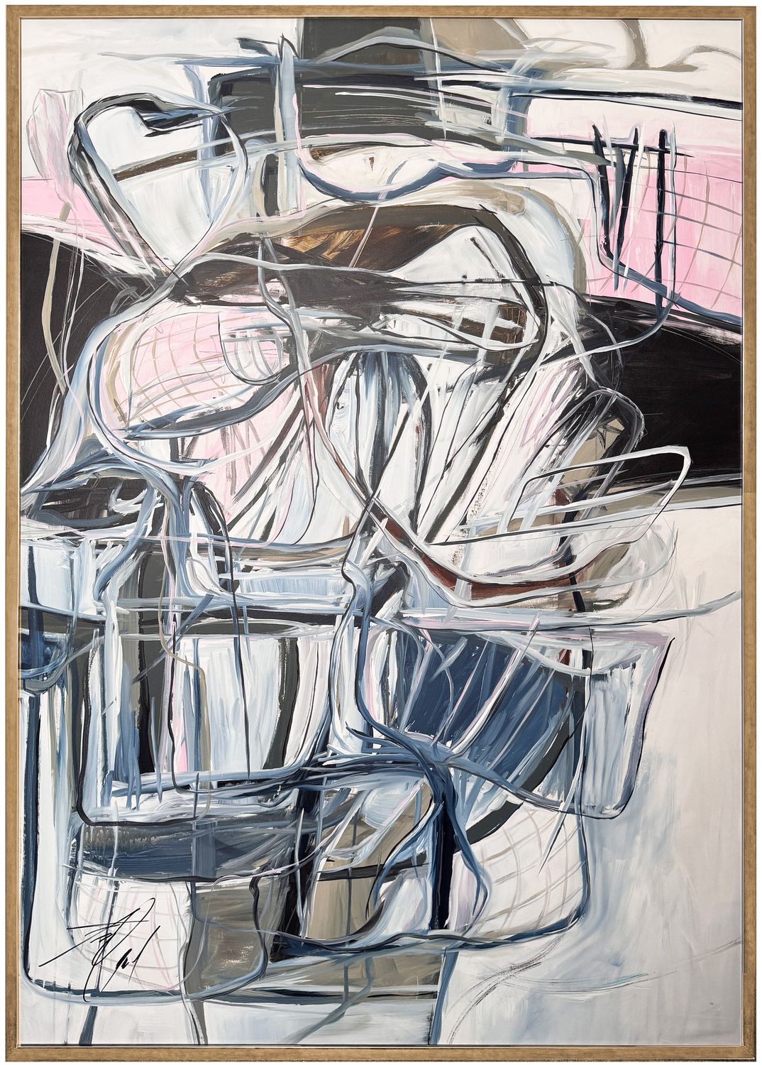 Original Art, &quot;No Plans&quot;, 48&quot; x 72&quot;, Kelly O&#39; Neal Mixed Media, Loose Canvas TBF Steel