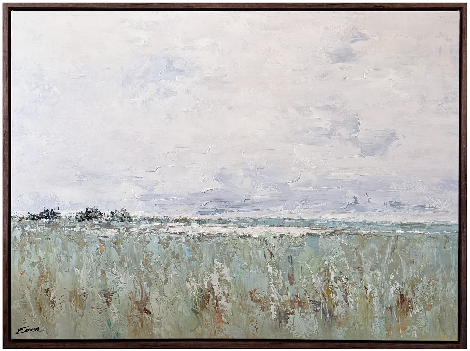 Original Art, 36x48, Brown Frame, Abstract Landscape