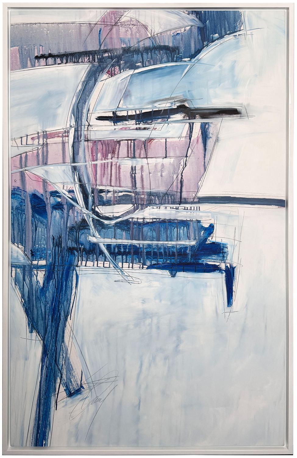 Original Art, &quot;Interchange&quot;, 36&quot; x 60&quot;, Kelly O&#39; Neal Mixed Media , Loose Canvas TBF White Gloss