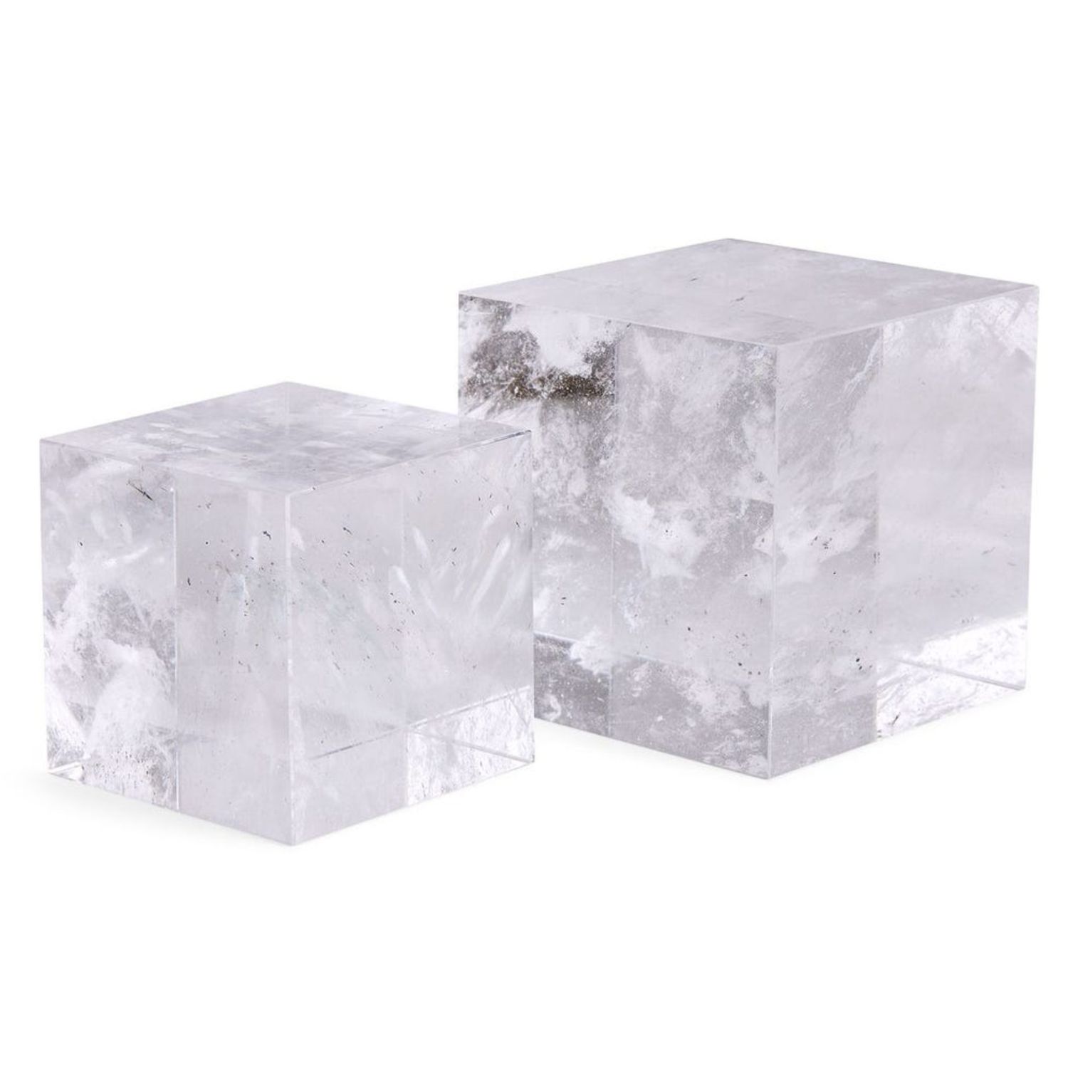 S/2 Risers/Sculptures Rock Crystal Manmade 5&quot;W x 5&quot;H x 5&quot;D