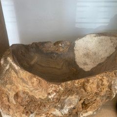 Handcrafted Marble Bowl Raw Edge