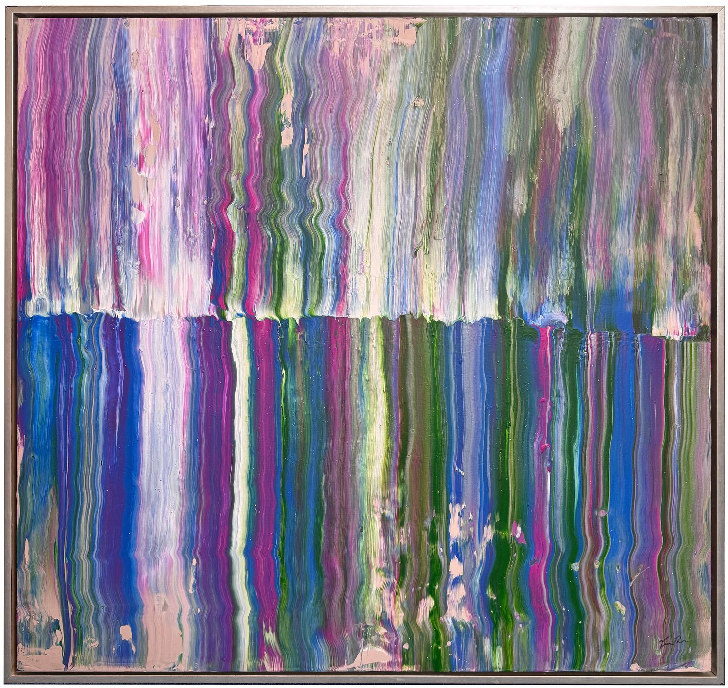 Original Art, 40 x 40, Victor Ryan, &quot;Purple Melville&quot;, Mixed Media on Canvas, Framed
