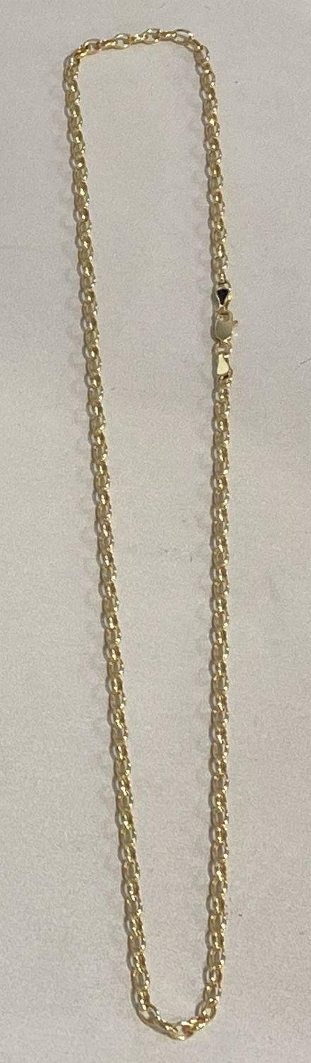 Necklace, 14k Rollo link chain, 18&quot;