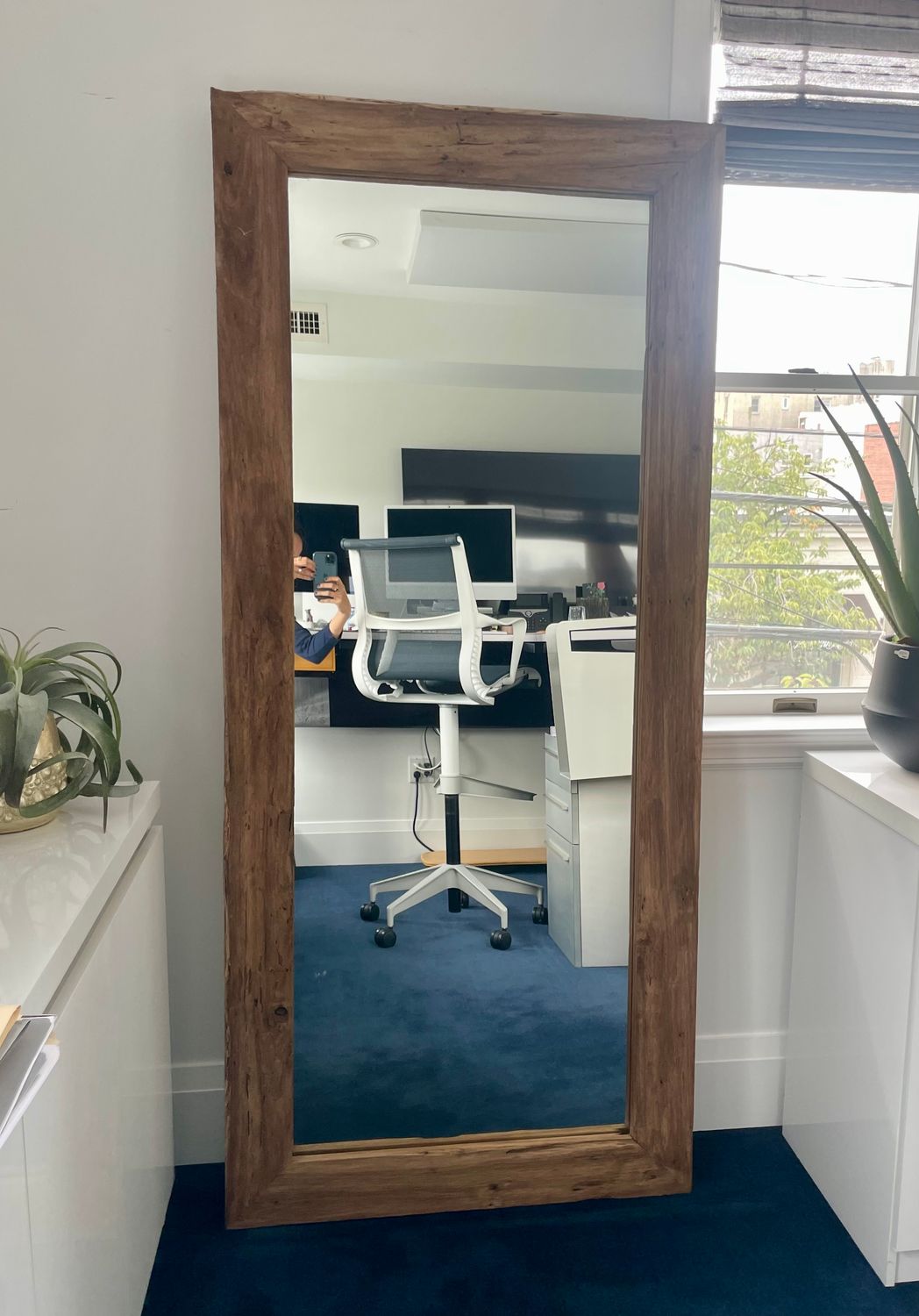 Teak Reclaimed Wood Thailand Mirror, 70.5&quot; x 32.5&quot;