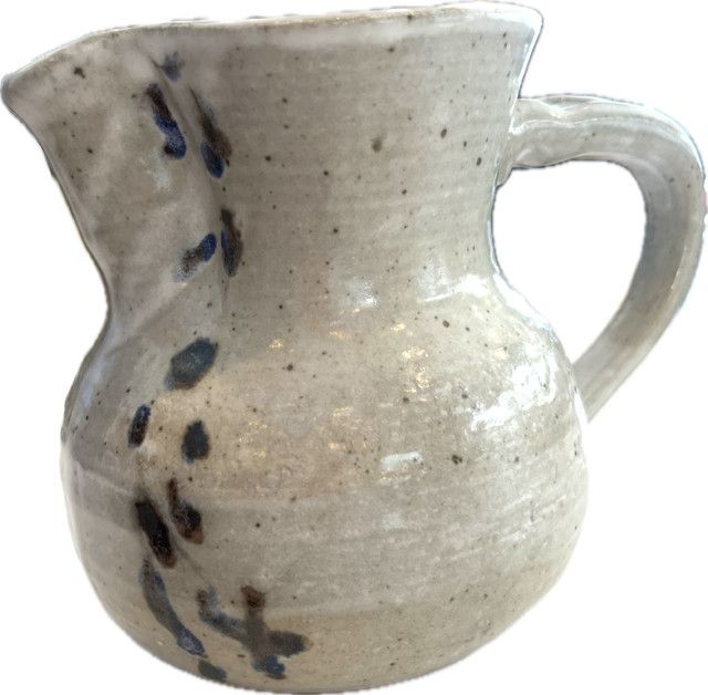 Pitcher Vase, Gray Ceramic, Artisan Made