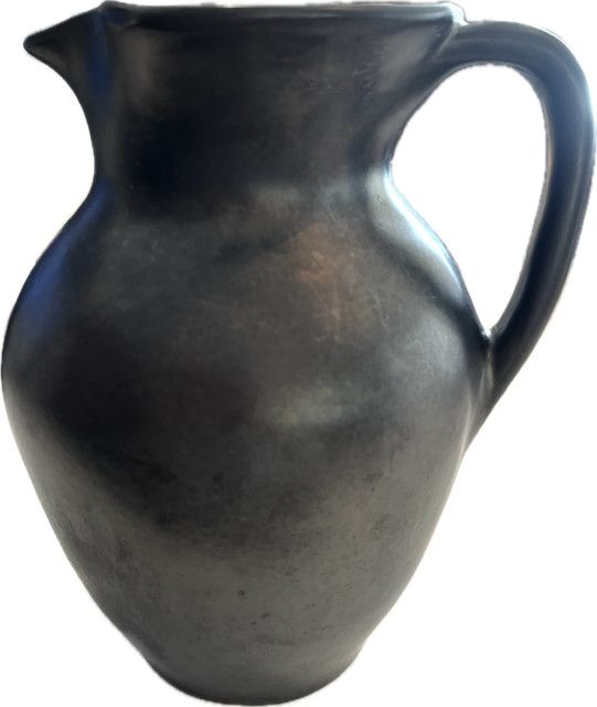 Vase Pitcher, Vintage  Black Ceramic