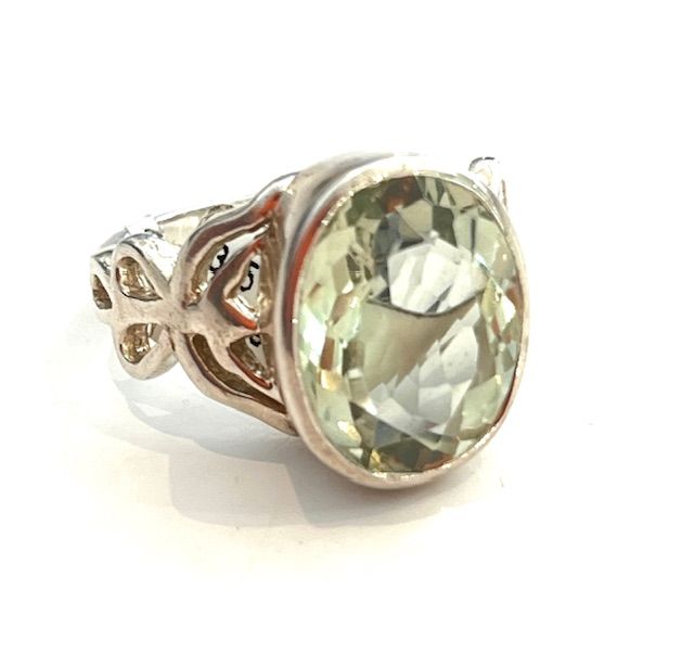 Ring, Prozaolite, in Gypsy Setting, Sterling Silver