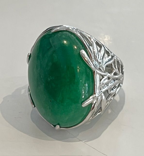 Ring, Jade, Sterling Silver