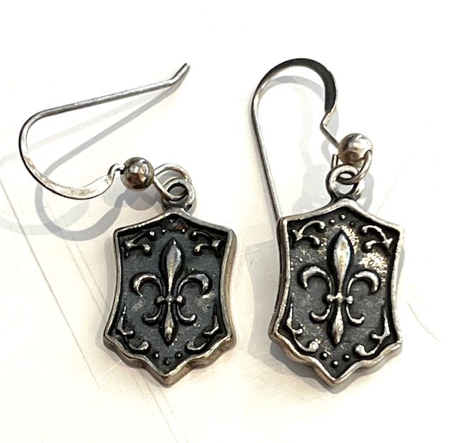 Earrings, Fleur-de- lis Sterling Silver