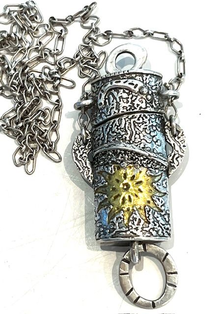 Necklace, Sterling Vessel w/Gold Plate Sun Design