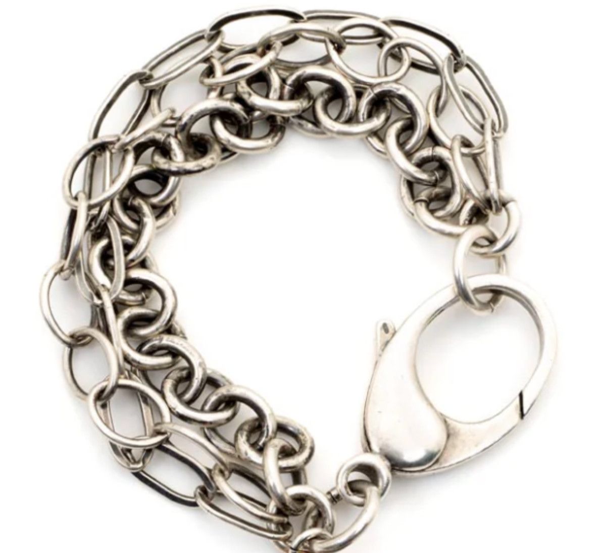 Bracelet - Oxidized Silver  Triple Chain Bracelet