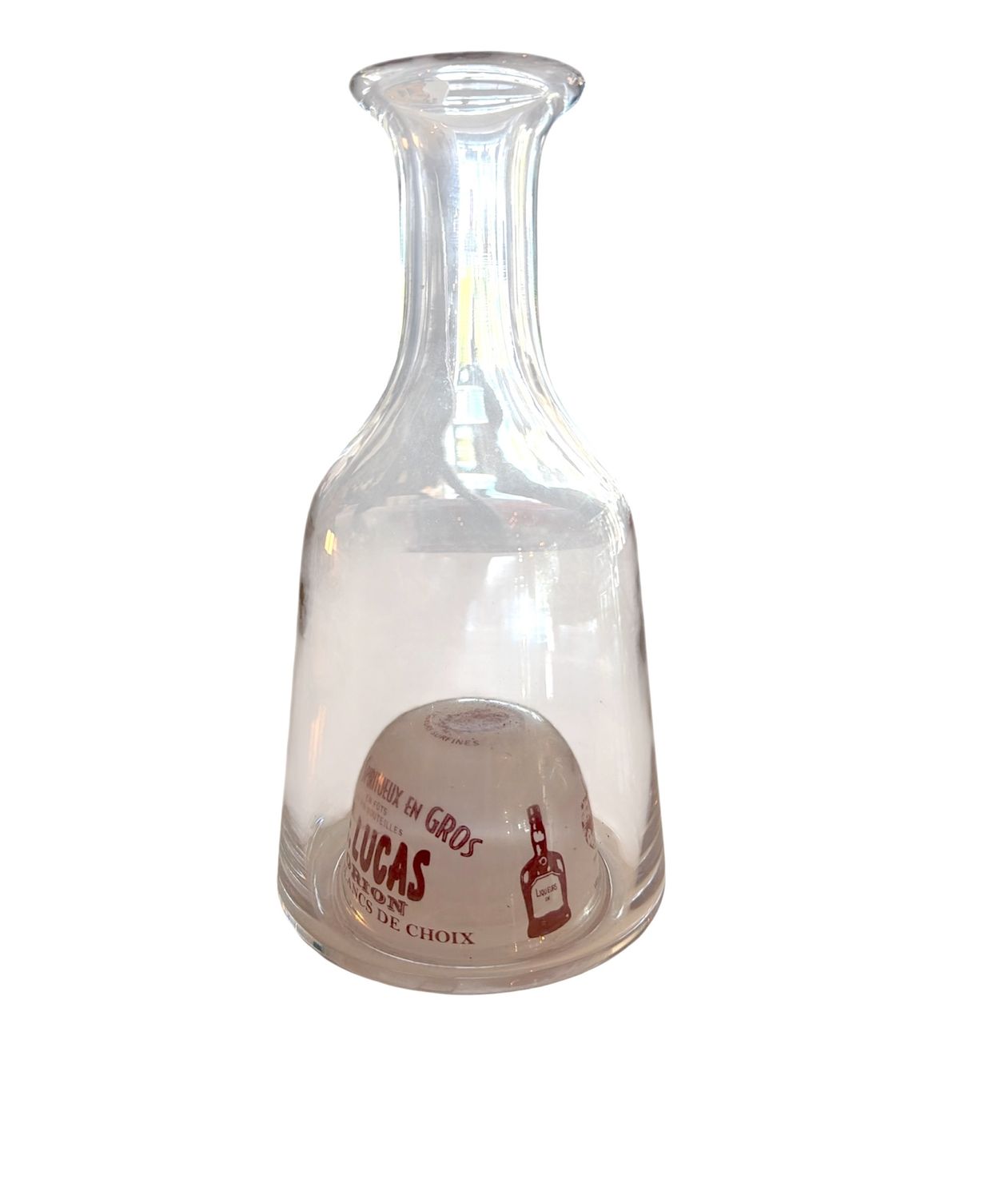 French Café Carafe / Vase with Red Print