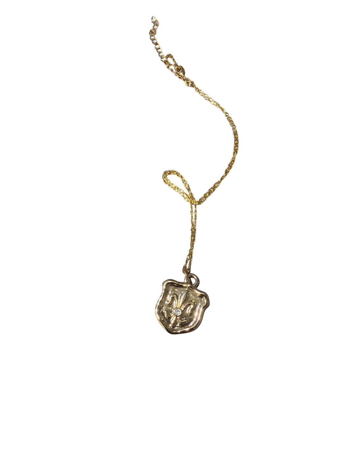 Necklace, Fleur-de-lis Pendant Gold Plated