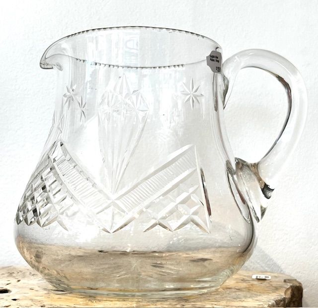 English Glass Pitcher, Vintage