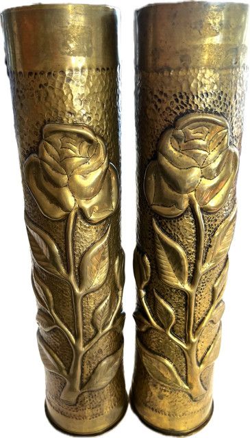 Pair WWI Trench Art