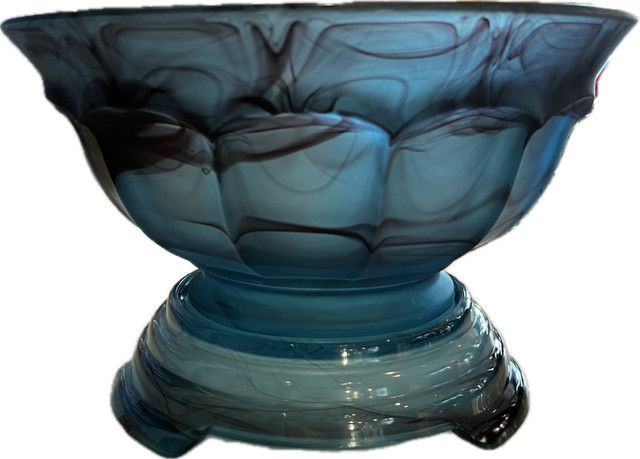Art Deco Bowl, English Blue on Stand 1923-1930