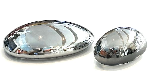 Mirror/Optic Crystal Glass Art Pieces Set/2