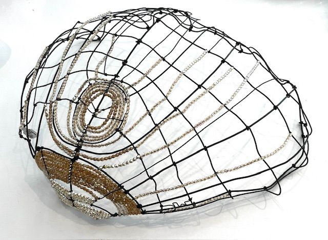 Wire Crystal Marie Christophe Coquillages, from Paris, Large Clam Shell- Org $2800