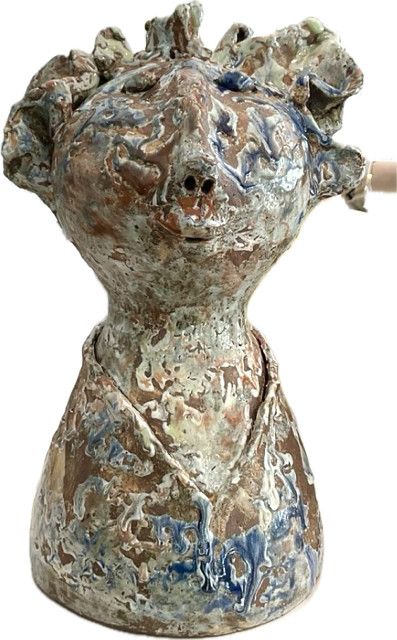 Art Sculpture, Original, Blue is My Color!, Thailand Artist, Ceramic