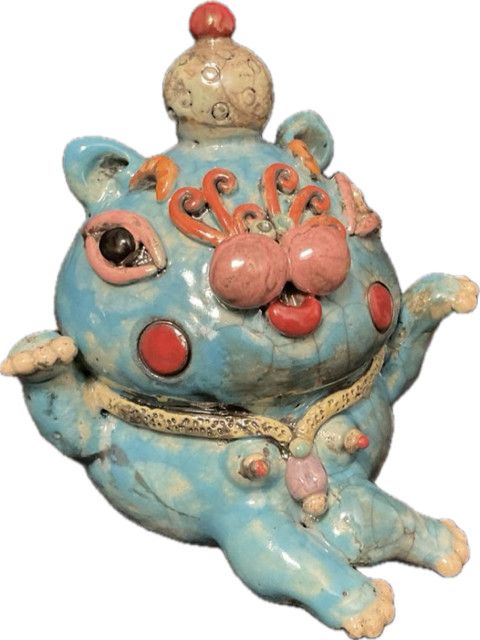 Art Sculpture, Original,The Cat, Thailand Artist, Ceramic
