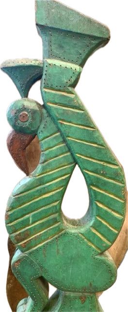 20th C Indian Corbel Green Painted