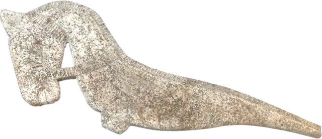 Wood Horse Long Tail On Stand, 45&quot;L  x 27&quot;H