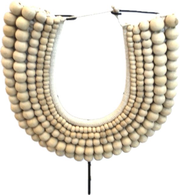 Natural Graduated Beaded Necklace on stand