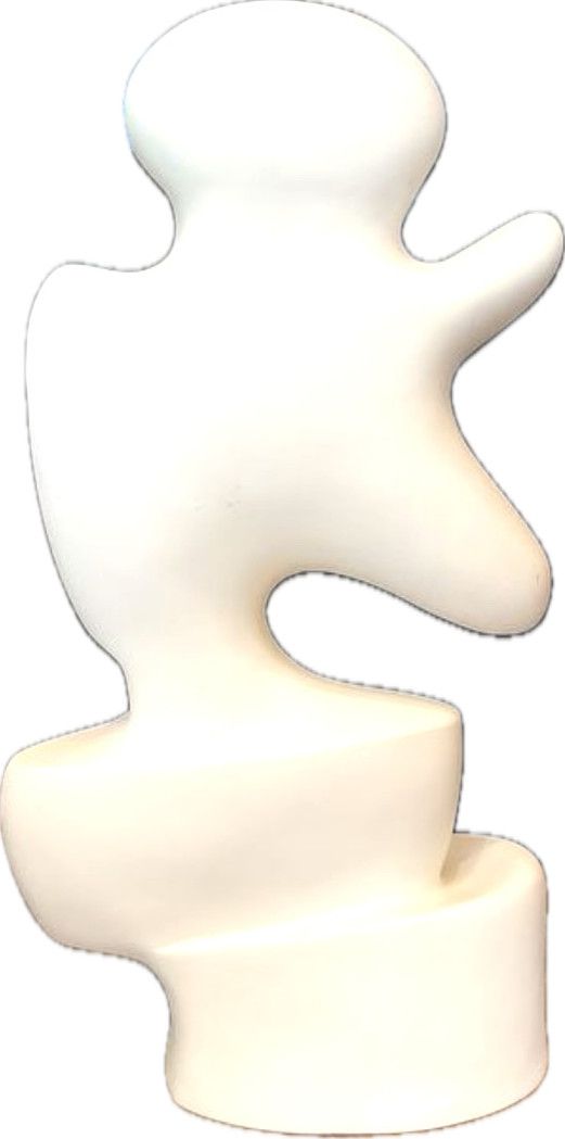 Sculpture White Resin, Organic Shape, 24&quot; H  x  14&quot; W