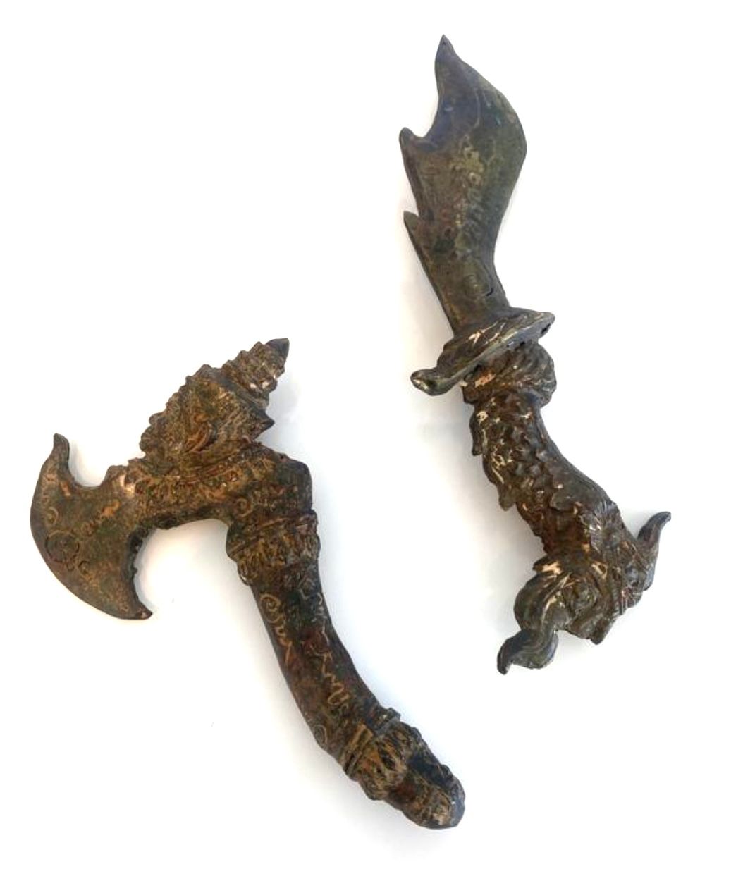 Iron Blades Hand Chiseled Iron Blades of Protective Animals, Thailand