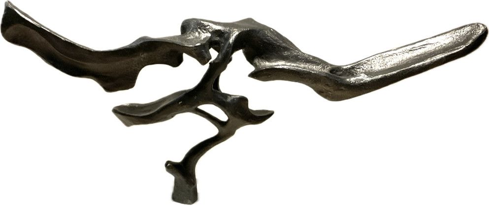 Iron Art Statue Sculpture on Marble Base