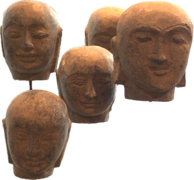 Stone Buddha Head on Stand