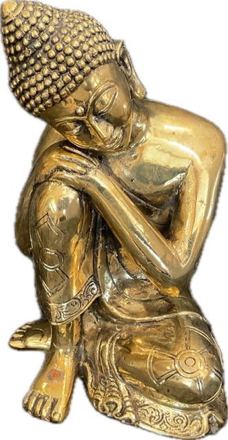 Bronze &quot;Gleaming&quot; Sitting Buddha Indonesia 9.5&quot;