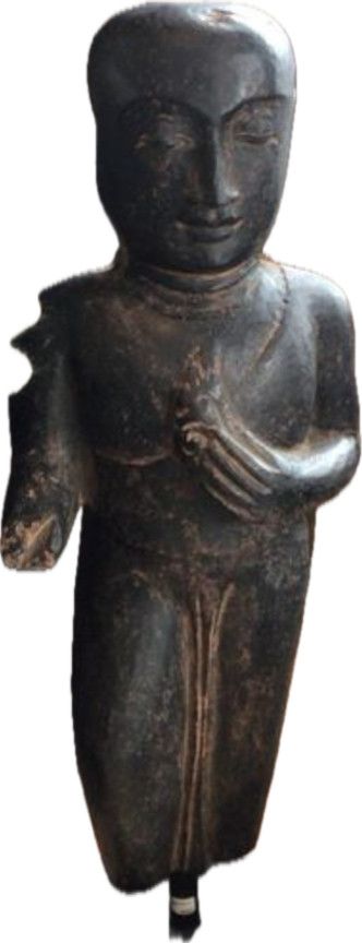 Stone Vintage Thailand Buddha on Stand, 23.75&quot; Tall