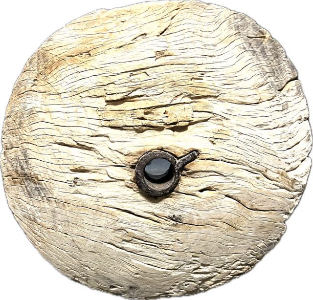 Vintage 1940’s Wood Wheel on Stand 20” x 18”