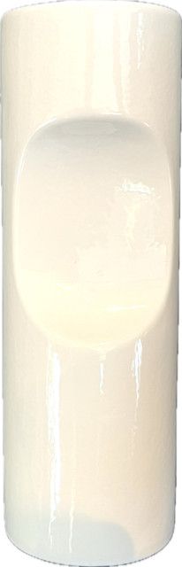 Gabbianelli White Ceramic Vase Tall Vintage Round