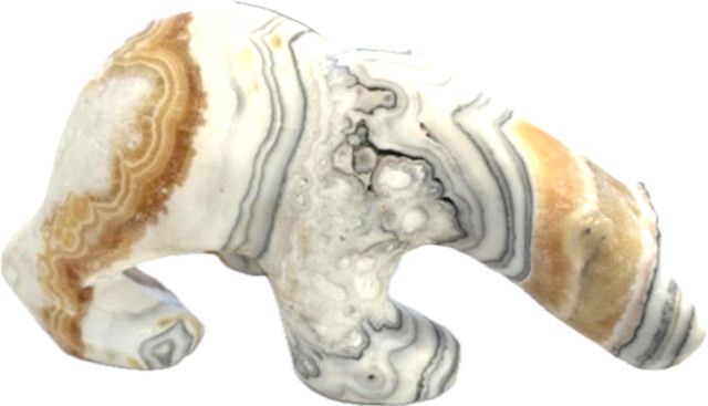 Onyx Bear White / Grays / Touch of Gold 9&quot; x 4&quot;