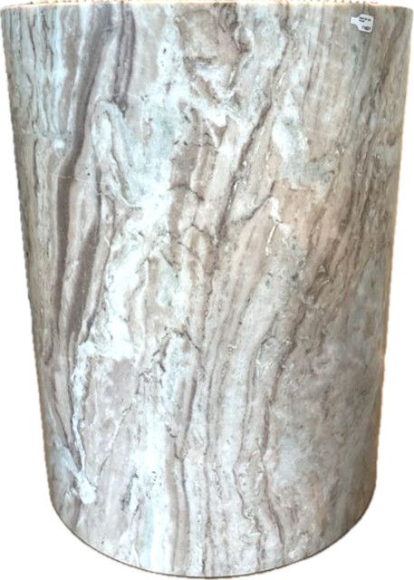 Marble Pedestal Side Table,  21.5&quot; H x 16.25&quot; D