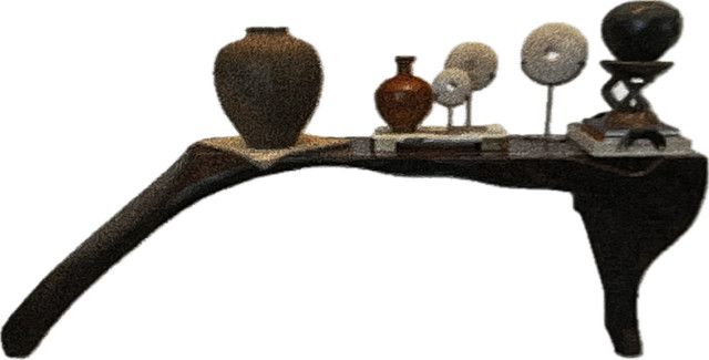 Console Table Root Of Mahogany  East of Java 9&#39;L x 33 ¾”H x 17 ¾”W