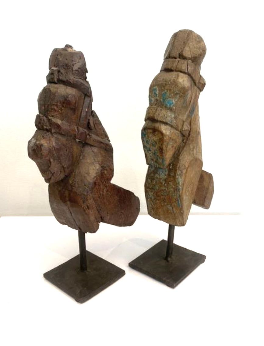 Antique Wood Horse Head on Stand, small 19th C Korbel