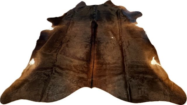 Hide Rug Dark Brown W/ Beige 7&#39; x 6&#39;9&quot;