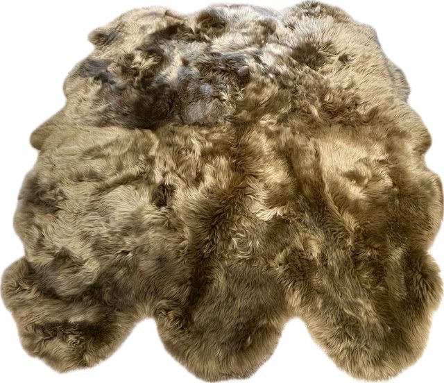 Large Sheepskin long wool (6 skins together) Taupe 5.9&#39; x 5.3&#39;
