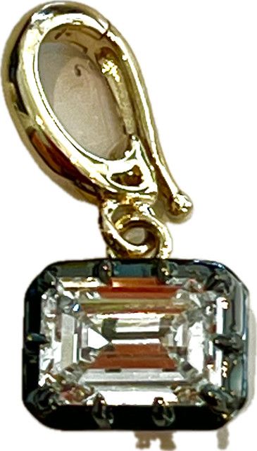 Pendant, Emerald Cut 1ctw Lab Diamond Georgian Setting14k &amp; Rhodium Plated Sterling
